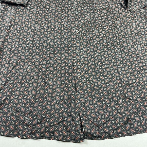 Robert Stock Vintage Silk Shirt XL Short Sleeve Button Front Short Sleeve Artsy - Picture 2 of 10